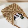 Grass woven hollow flower large triangle contrasting woven beach bag