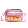 Custom shape designer messenger sling bag display pins canvas ita bag with clear window