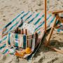 Premium Beach Cotton Polyester Recycled PVC  PU Leather Insulated Shoulder Cooler Tote Bag