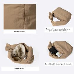 Factory Wholesale Trendy Ladies Puff Bag Soft Cotton Nylon Simple Handbag Logo Customized Hand Bag Women Mini Puff Bag