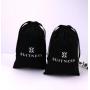 Hot Sale Cotton Twill Underwear Shoe Packaging Waterproof Bag Custom Logo Printed Black Drawstring Cotton Dust Pouch