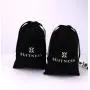 Hot Sale Cotton Twill Underwear Shoe Packaging Waterproof Bag Custom Logo Printed Black Drawstring Cotton Dust Pouch