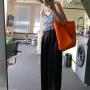 Super big Solid Color Canvas Bag with Single Handle Large Capacity Korean Style Art Diagonal Shoulder Bags for Women