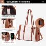 LOVEVOOK 2 Pcs Fashion 15.6inch Shoulder Tote Handbag Purse Business Work Computer Briefcase PU Leather Laptop Bag for Women