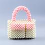 New Style 2024 Acrylic resin beads Colorful Small zipper Square Handmade Pearl Tote Bag Fashion Women Mini Beaded Handbags