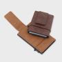 Aluminum Alloy Card Holder Rfid Leather Wallet Magnetic Money Clip Leather Aluminum metal wallets