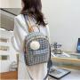 Plush Pendant Backpack Women Pure Color Custom Designer Handbag Pu Leather Fashion Lady Bag JY221006