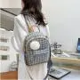 Plush Pendant Backpack Women Pure Color Custom Designer Handbag Pu Leather Fashion Lady Bag JY221006