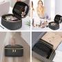 Cosmetic Set Case Vegan Leather Makeup Bag Personalized Travel Makeup Cosmetic Bag Luxury Black Toiletries Bag For Makeup Vegan