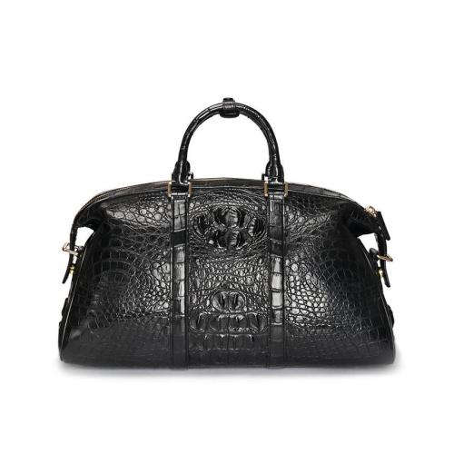 Custom Logo Real Crocodile Skin Leather Large Duffle Handbags Fashion Oversized Shoulder Crossbody Travel Duffel Bags For Men