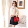 Solid Color Ladies Designer Bucket Bag Hasp Fashion Top Handle Satchel Bags Soft PU Leather Shoulder Purse 2 Sets with Pouch