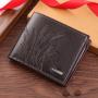 Men's Multi-Card Cross-Border Embossed Wallet Short Horizontal Business Leisure Coin Purse with Waterproof Feature