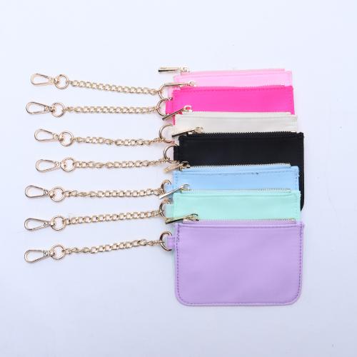 Candy Color Nylon Mini Waterproof Personalized Glitter Patches Custom Women Girls Portable Cute Keychain Wallet Coin Purse