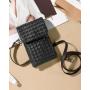 Custom Quality Woven Cell Phone Bag Small Purses Wallet Phone Pouch with Adjustable Strap PU leather Crossbody Bags for Women