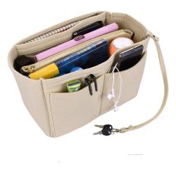 Whole sale custom multifunctional tote bag organiser handbag felt case inner felt bag organizer