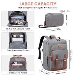 2023 New LOVEVOOK Vintage Unisex Business custom computer bags 15.6in casual daypack school travel women men laptop backpacks