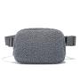 BSCI Factory Winter Soft Warm Reversible Zip Unisex Detachable Strap Sherpa Furry Mini Waist Bag Everywhere Fleece Belt Bag