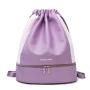 Large Swimming Nylon Bag Drawstring Swim Gym Backpack with Separated Dry and Wet Compartments