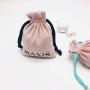 Custom Logo Printed Velvet Jewelry Drawstring Dust Pouch High End Gift Cosmetic Packaging Velvet Bag