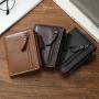 RFID Anti-Theft Man Casual Short Wallet Vintage Slim leather wallet for men credit card holder multi-function wallet with zipper
