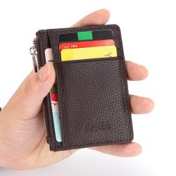 ZHF222 Cross-border European and American Creative Zipper Card Bag Wallet Men's Mini Wallet Litchi Pattern Zero Wallet