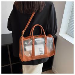 Pvc Clear Duffle Bag  colourful  Plastic Tote Shopping Bag Shoulder Transparent  With Logo Zipper Pvc Beach Hand Bag