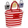 Gelory Factory Direct Supply Custom Rope Handle Style Color Stripe Canvas Beach Bag With Zipper