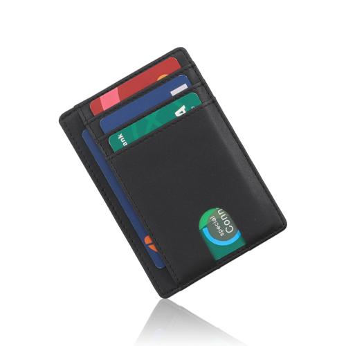 Leather Card Holder Men's Slim Card Holder Wallet RFID Blocking Leather Card Holder