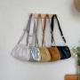 Korean new style women's messenger bag fashion trend single shoulder bag fold wide shoulder strap clip dumplings