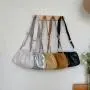 Korean new style women's messenger bag fashion trend single shoulder bag fold wide shoulder strap clip dumplings