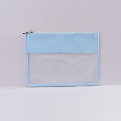 Keymay 19 Colors RTS Stock High Quality Bright Colors Personalized Letter Pvc Clear Pouch Makeup Pouch Bag Flat Cosmetic Bag