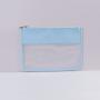 Keymay 19 Colors RTS Stock High Quality Bright Colors Personalized Letter Pvc Clear Pouch Makeup Pouch Bag Flat Cosmetic Bag