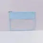 Keymay 19 Colors RTS Stock High Quality Bright Colors Personalized Letter Pvc Clear Pouch Makeup Pouch Bag Flat Cosmetic Bag