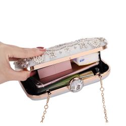 2022 Ladies Designer Bags High Quality Dazzling Shiny Pearl Diamond Clasp Women Crystal Purse Evening Handbags Wedding Clutch