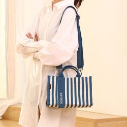 Wholesale Canvas Fashion Handbag For Women Durable Portable Bag Large Capacity Vertical stripe Women's Handbags