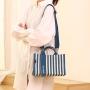 Wholesale Canvas Fashion Handbag For Women Durable Portable Bag Large Capacity Vertical stripe Women's Handbags