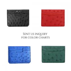 Cartera De Hombres ODM Minimalist Luxury Designer Real Ostrich Skin Small Card Holder Men Women's Business Mini Card Case