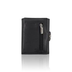 Wholesale leather trifold wallet rfid blocking slim card holder wallet with zipper coim purse