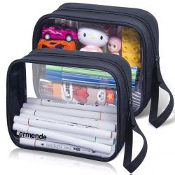 Gelory Pencil Stationery Bag for Office Colleague Adult Teen Student, Clear Zipper Pencil Pouch Transparent Pen Pouch