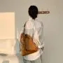 New Design Messenger Bag Niche Wide Shoulder Strap Large Capacity Shoulder Bag Side Zipper Casual Drawstring Pleated Bag