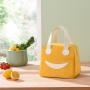 Custom Logo Oxford Smiley Tote Cooler Lunch Bag Insulated Picnic Bento Bag For School Students