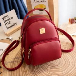 Women's PU Leather Mini Backpack Girls Rucksack Small Travel Backpack