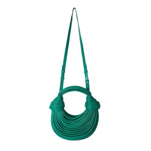 2024 Fashion Trendy Golden And Silver Luxury Noodles Bag With Double Knot And Removable Strap Bag