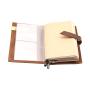 Custom notebook a5 with money clip, personalized crazy horse real leather journal travel notebook for school diary