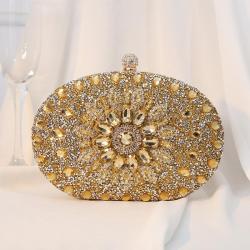 Alloy Flower Diamonds Diamond Encrusted Evening Bag Handbag Female 2024 New Fashion Luxury Clutch Bag