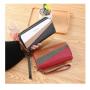 ZR199 Women's Wallet Long Handbag PU Double-layer Zipper Coins Wallet Purse Stylish Contrast Color Mobile Phone Bag Card Holder
