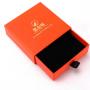Hot Sale Orange Color Gold Foid Stamping Logo Paper Gift Jewelry Box Drawing Earring Jewelry Packing Box