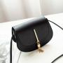 Small bag for women, new Korean style fashion single shoulder bag with tassels and small round bag
