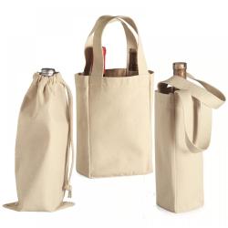 Gelory Factory Wholesale Eco Friendly Handle Style Wine Bag Cotton Canvas Bottle Bag Wholesale