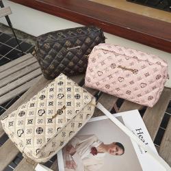 High Quality Triple Zipper Camera Bag 2024 Large Capacity Convenient Cosmetic Storage Bag Korean Fashion Embroidery Shoulder Bag